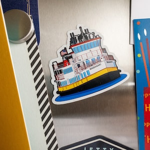 Casco Bay Ferry - Wabanaki - Portland, Maine Die Cut Vinyl Magnet. Refrigerator Magnet. Car Magnet. Metal Surface Magnet.