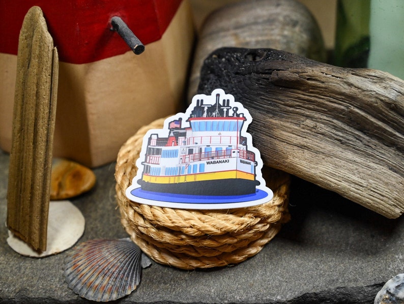 Casco Bay Ferry Wabanaki Portland, Maine Die Cut Vinyl Sticker. Window