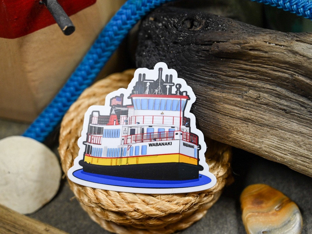 Casco Bay Ferry Wabanaki Portland, Maine Die Cut Vinyl Sticker. Window