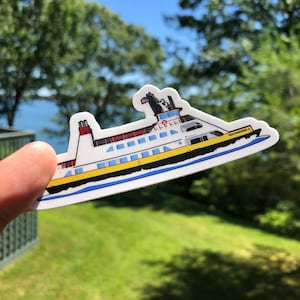 Casco Bay Ferry - Machigonne II - Portland, Maine Die Cut Vinyl Sticker. Window Sticker. MacBook Decal. Water Bottle Sticker.