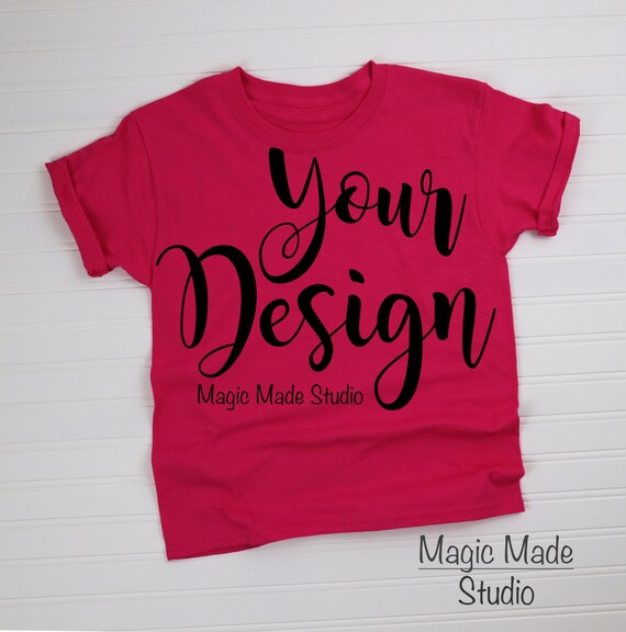 Kids Shirt Mockup Kids T-Shirt Gildan Kids Mockup Bright