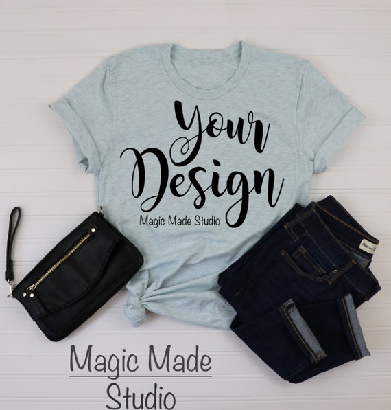 Adult-Shirt Mockup Bella And Canvas Mockup Ice Blue Adult-Shirt Mockup Bella And Canvas Mockup Ice Blue