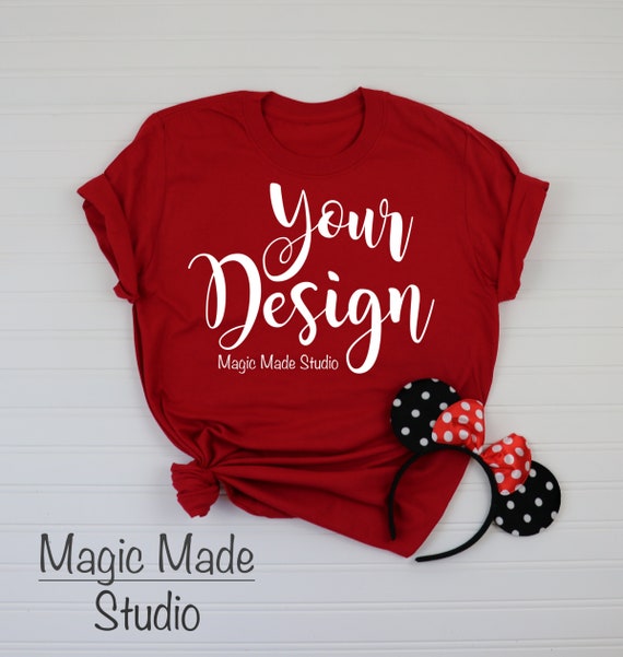 Adult-Shirt Mockup Bella And Canvas Mockup Red Shirt