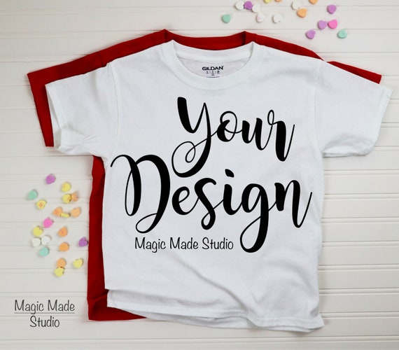 Valentines Mockup Kids Shirt Mockup Kids T-Shirt Gildan Kids