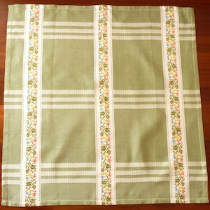 Vintage Embroidered woven Tablecloth, Handmade Traditional Table cloth, olive color - Cotton, Table topper