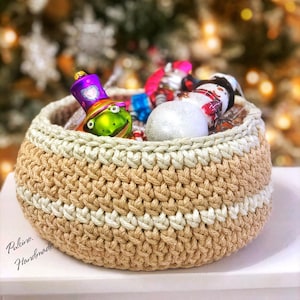 Bowl Crochet Basket Pattern, Easy Round Crochet Basket PDF and Video Tutorial