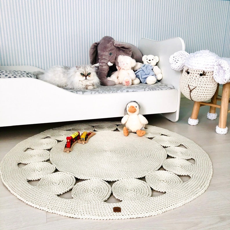 Area Crochet Rug Pattern, Round Crochet Rug Pdf Tutorial, Crochet Home