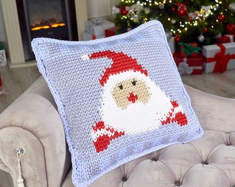 Christmas crochet pattern, Crochet patterns pillow, Holiday decor, Santa Claus decor, PDF Video