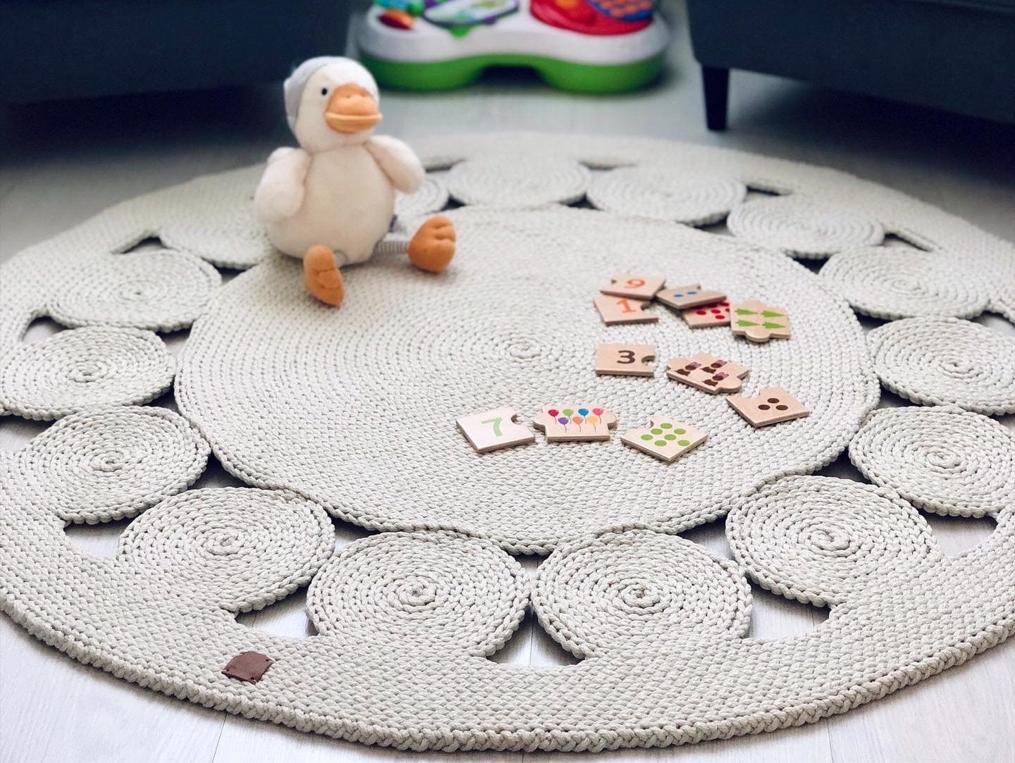 Crochet Rug Pattern Round Rug Tutorial How to Crochet Rug Etsy