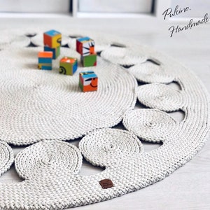 Area Crochet rug pattern, Round crochet rug pdf tutorial, crochet home decor, crochet video instructions