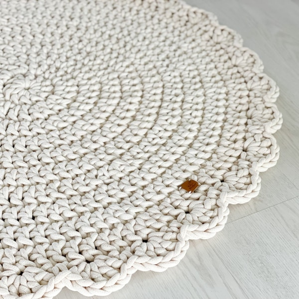 Patrón de alfombra de ganchillo redonda, patrón de alfombra de tejer