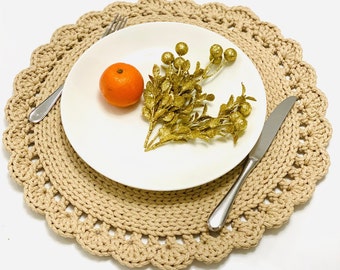 Easy Crochet Placemat Pattern, Beginner Friendly, Round Table Mat, Simple Table Decor, Video Tutorial