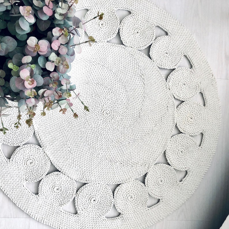 Area Crochet Rug Pattern, Round Crochet Rug Pdf Tutorial, Crochet Home