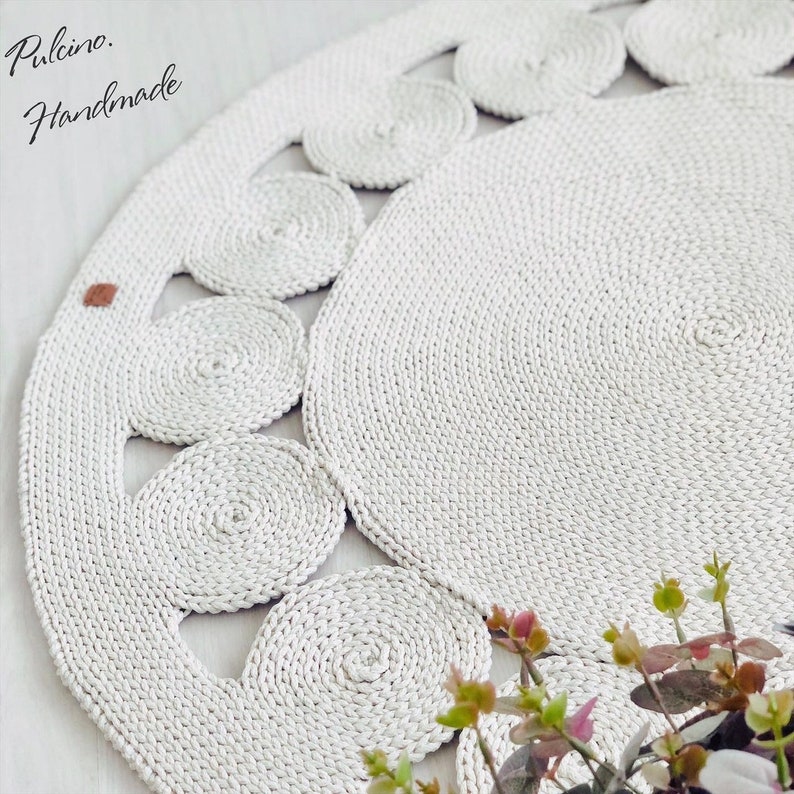 Area Crochet Rug Pattern Round Crochet Rug Pdf Tutorial Etsy
