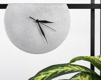 Designer round  metal  floating clock with black hands | home office decor | shelf hanging clock