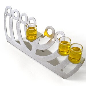 Hanukkiah, Modern Oil Menorah, Modern Judaica, Bar Mitzvah gift, Jewish Wedding gift image 4