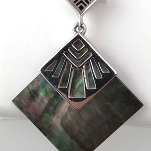 Tahitian Mother of Pearl Pendant with Polynesian Motifs
