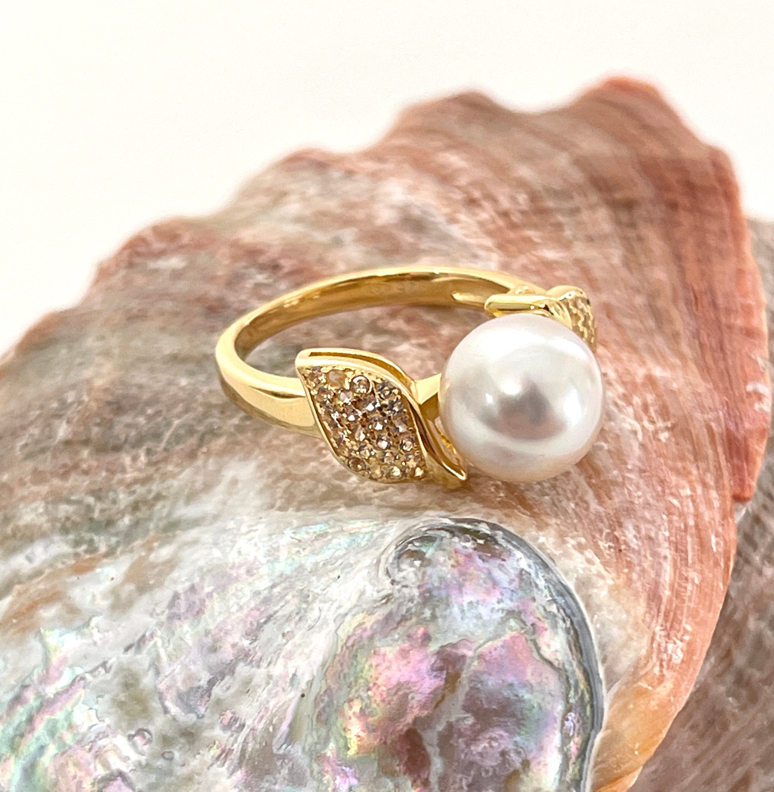 Watch Bellissimo Anello Con Perla Coltivata Bianca Calda Dei