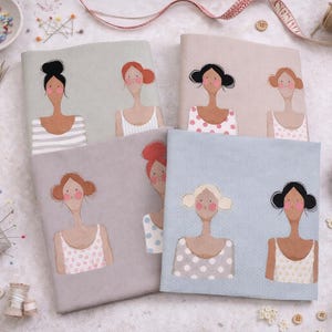 Tilda Stoffpaket Frauen Me and my Friends  4 Baumwollstoffe  30 x 110 cm Frauenmotive Patchworkstoff Nähen DIY Set