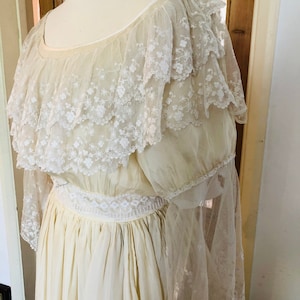 Vintage antique lace & silk wedding dress