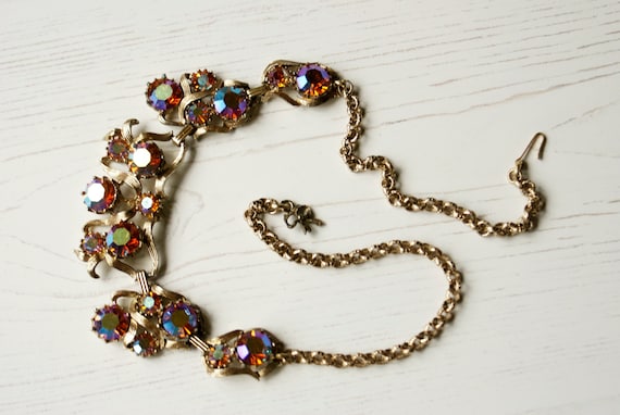 Vintage Iridescent Crystal Necklace
