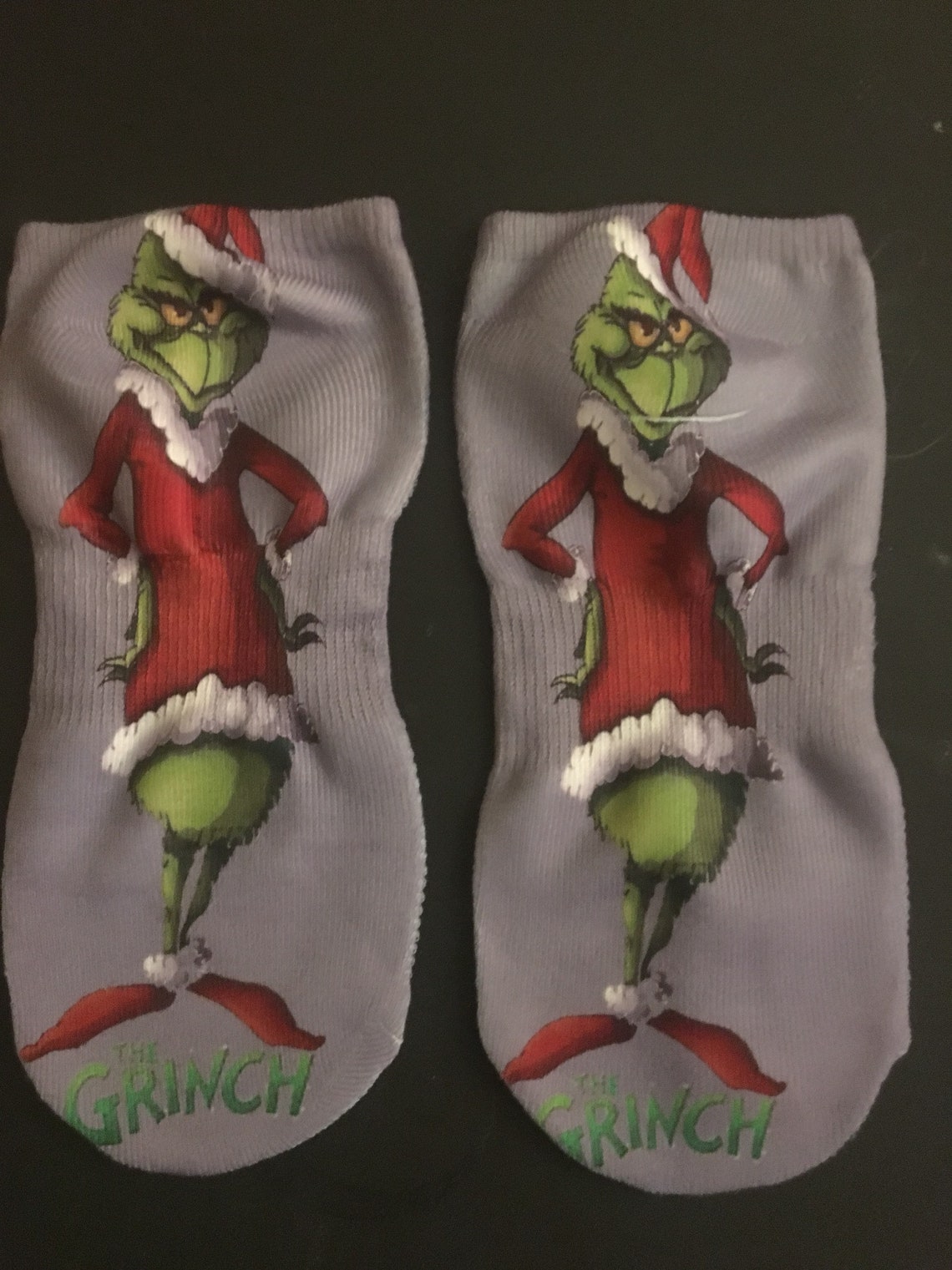 Grinch No Show Socks | Etsy