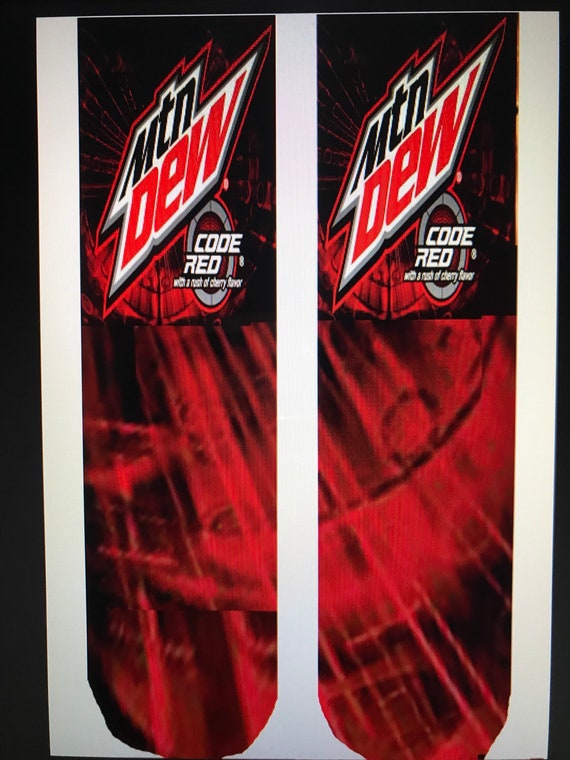 Code Red Mtn Dew Socks Etsy Code Red Mtn Dew Socks Etsy