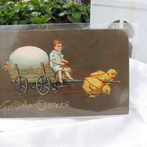 Antica cartolina di Pasqua, decorazione antica di Pasqua in stile shabby