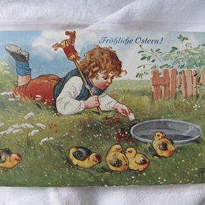 Antica cartolina di Pasqua, decorazione antica di Pasqua in stile shabby