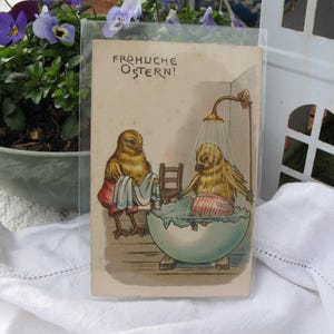 Antica cartolina di Pasqua, decorazione antica di Pasqua in stile shabby