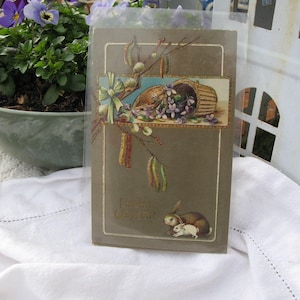 Antieke Paas ansichtkaart, shabby decoratie antieke Paasdecoratie