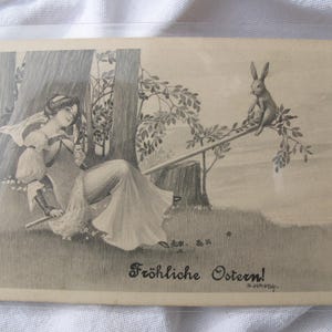 Antica cartolina di Pasqua, decorazione antica di Pasqua in stile shabby