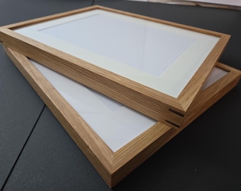 Oiled White Oak Picture Frame with Mat / Museum Grade / UV Blocking