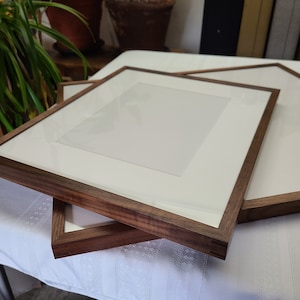 Oiled Walnut Picture Frame with Mat