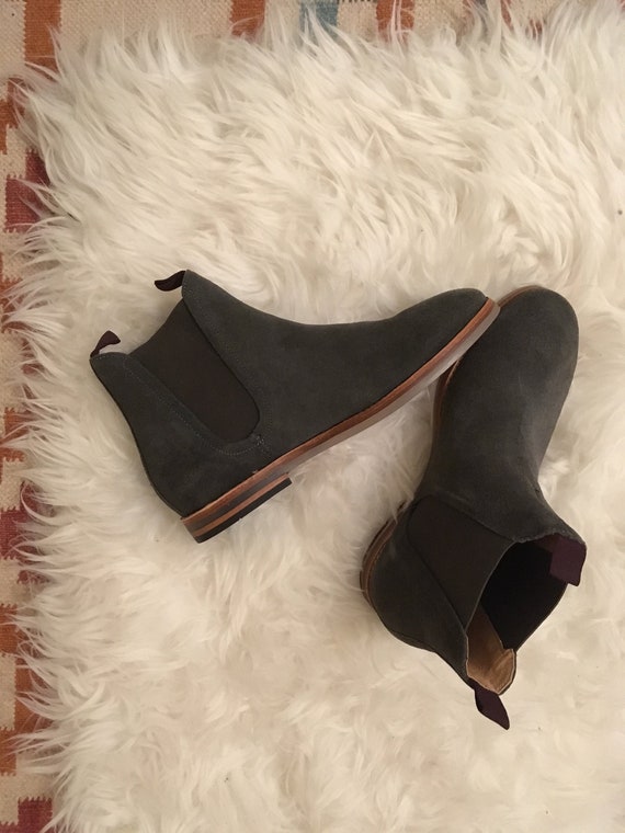 charcoal suede chelsea boots