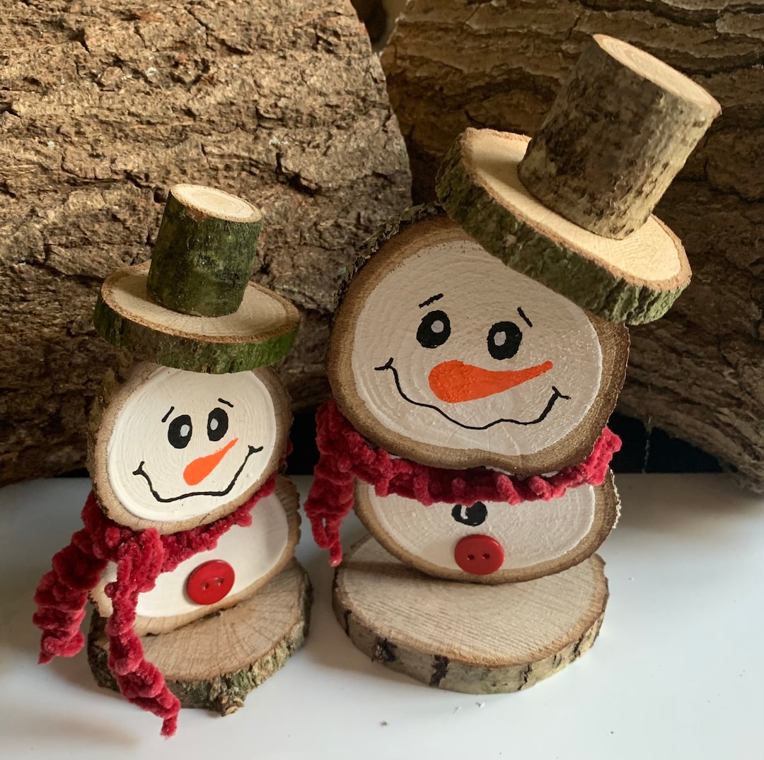 Muñeco de nieve de rodaja de madera de roble Decoración - Etsy España Muñeco de nieve de rodaja de madera de roble Decoración - Etsy España