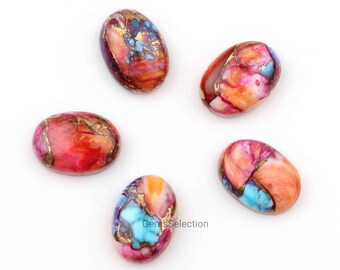 Top Grade Spiny Oyster Turquoise Gemstone Fancy Shape 14.5 Ct 31x19x4mm Loose Gemstone Spiny Oyster Copper Turquoise Cabochon AAA+