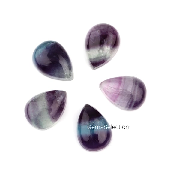 Fluorite Cabochons Purple Oval Calibrated 8 x 10mm Pack Of 4