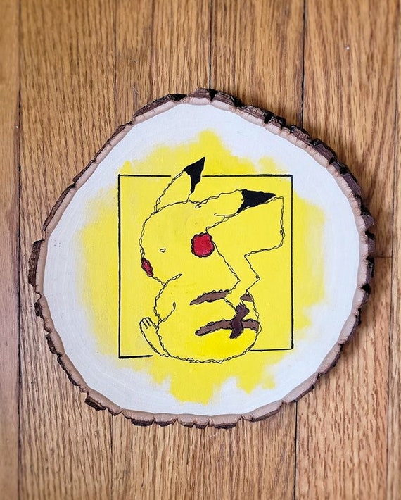 Pokemon Hand Painted Wood Plaque Pikachu Etsy
