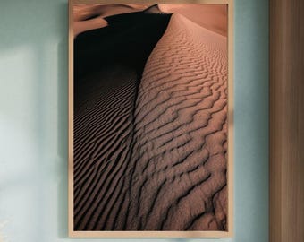 Goldene Wüste Sanddünen Druck, minimalistische Landschaft Fotografie (digitaler Download)