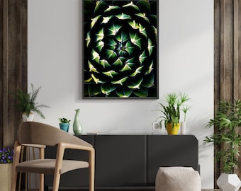 Agave Mandala Art Print, Botanical Succulent Photography (Digital Download)