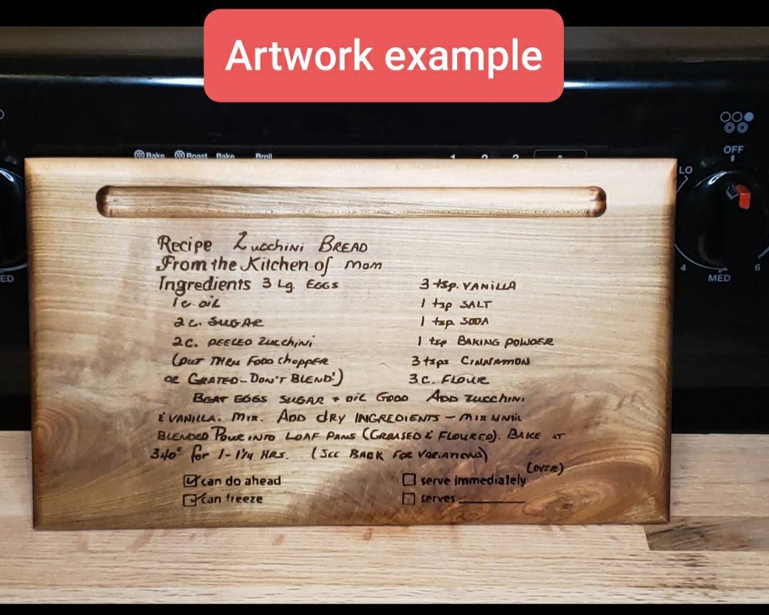 Personalized recipe boardbeech hardwood board with handle Etsy