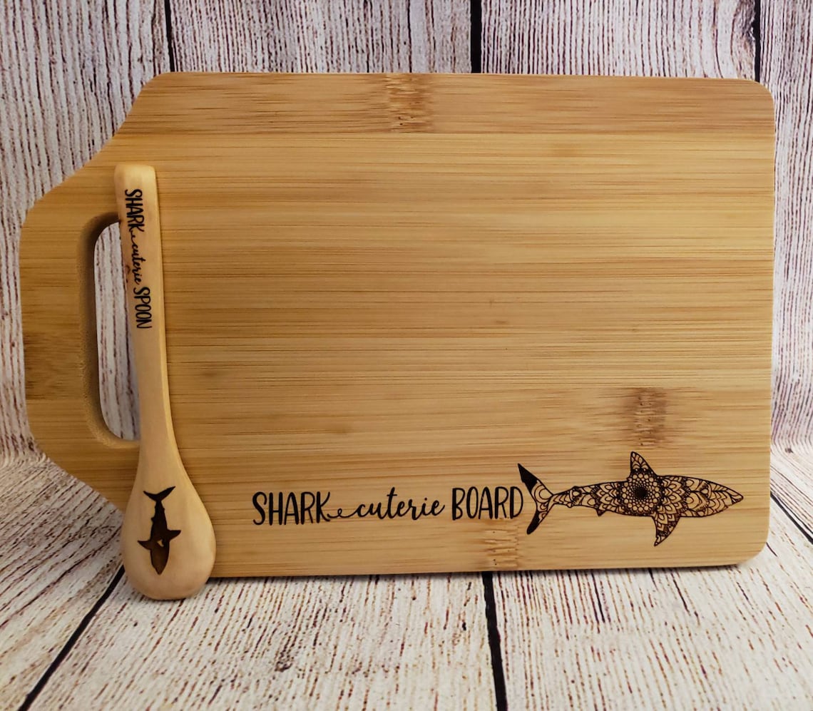Sharkcuterie Board &Spoon / Charcuterie Board / Serving Board Etsy