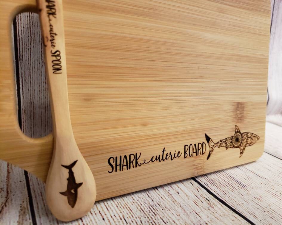 Sharkcuterie Board &Spoon / Charcuterie Board / Serving Board Etsy