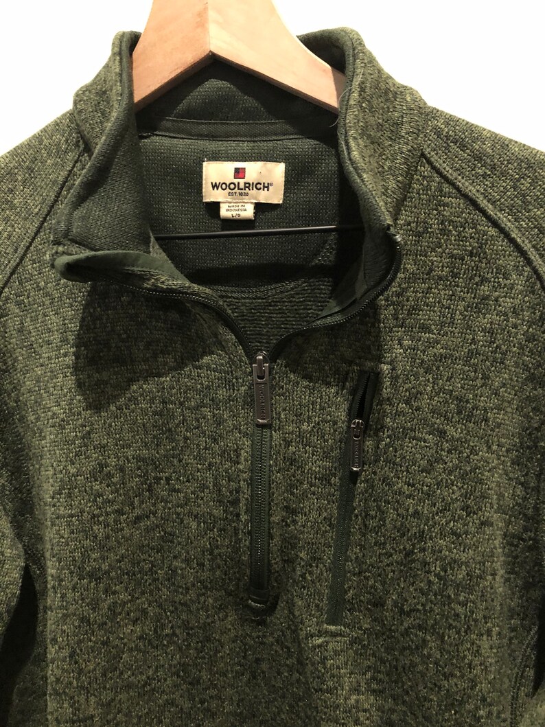 Woolrich green quarter zip pullover Etsy