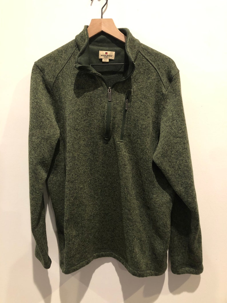 Woolrich green quarter zip pullover | Etsy