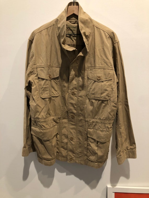 Vintage 90s LL Bean Cargo Khaki Jacket Gem