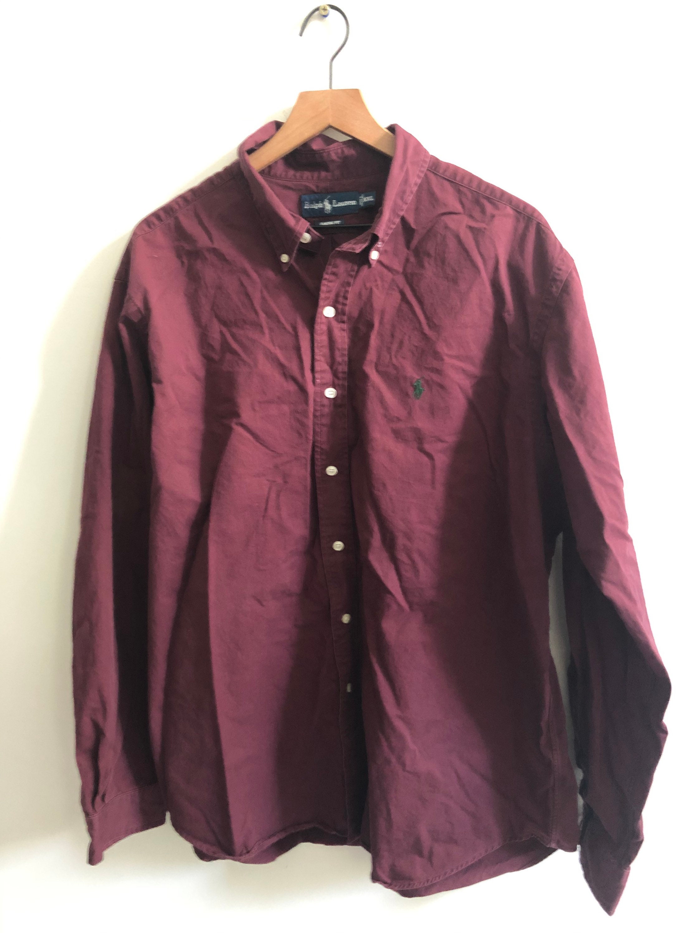 burgundy polo button down