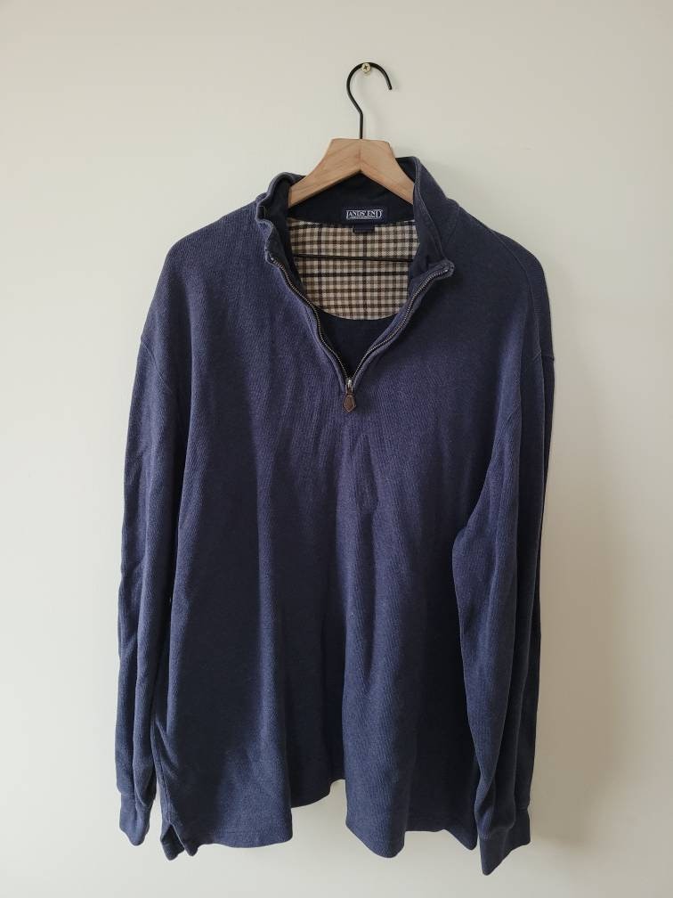Lands end long sleeved quarter zip sweater Etsy