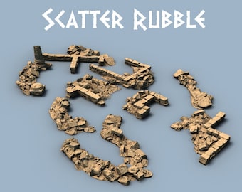 Lost City Rubble Scatter | 28mm -15mm -10mm -6mm | 5E, Pathfinder, Frostgrave, Mordheim, Forgotten Realms